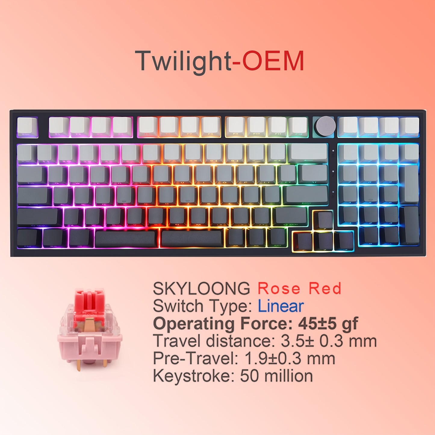 GK980 QMK\u002FVIA Wired Gaming Keyboard with 95% Layout, Silent Switches
