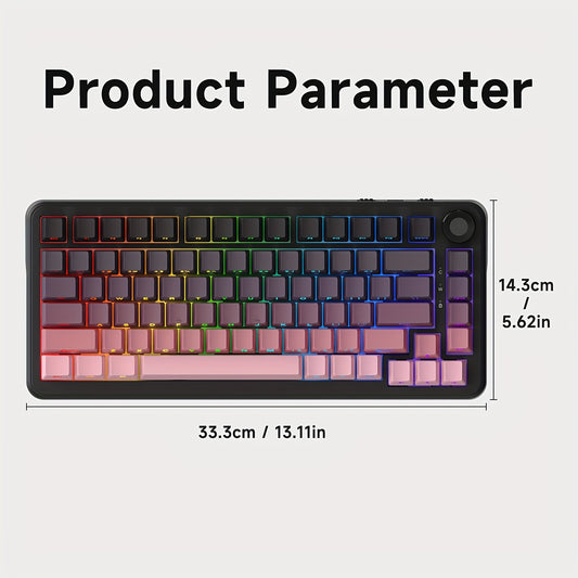 Ajazz Three-mode Mechanical Keyboard Wireless Racing Gasket Structure TFT Color Screen Avocado Shaft 8000 MAh Large Battery RGB Backlight