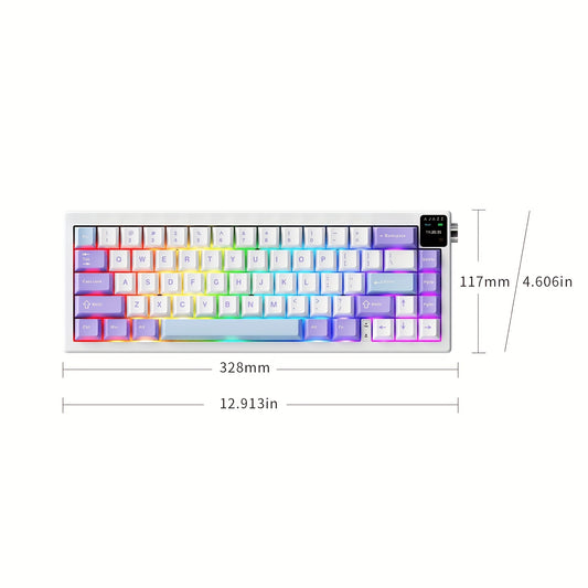 AK650 65% Compact Mechanical Gaming Keyboard with 3 Modes, Wireless Connectivity, 0.85\