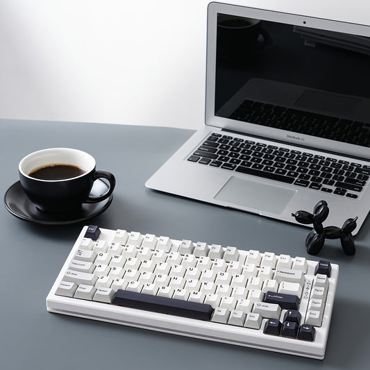 YUNZII YZ75 75% Hot Swappable Wireless Gaming Mechanical Keyboard RGB Backlights BT5.0\u002F2.4G\u002FUSB-C Dye Sub PBT Keycaps for Linux\u002FWin\u002FMac Gateron G Pro Yellow, White