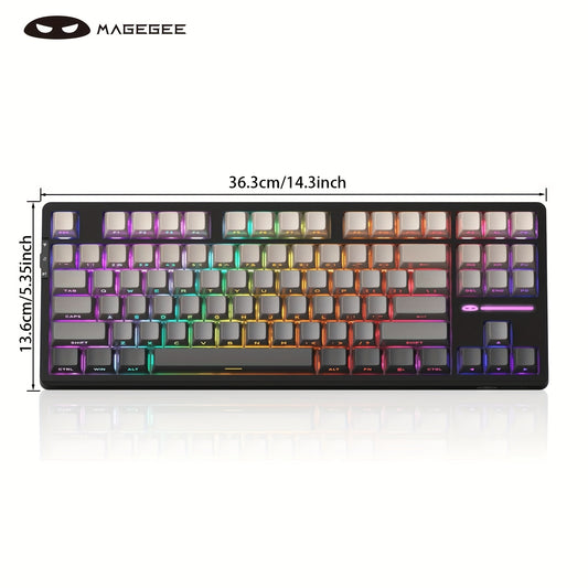 MageGee LIGHT87 Wireless Creamy Keyboard, Gasket Structure, RGB Backlit