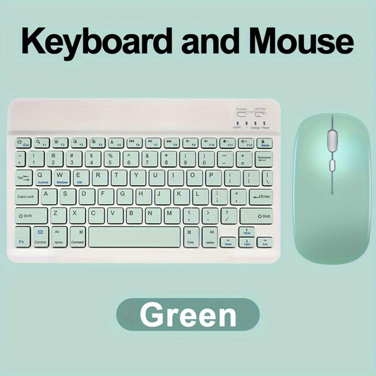 10 inch Mini Wireless Keyboard and Mouse Rechargeable Slim English Keyboard and mouse set for iPad Air Pro Tablet for Android Windows