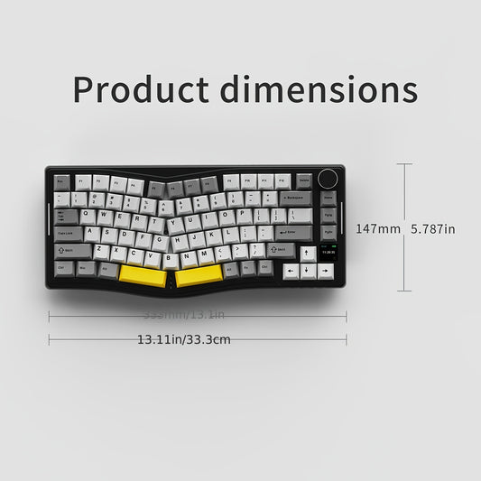 AJAZZ AKS075 Three-mode Mechanical Keyboard Ergonomic Wireless Keyboard Hot-swappable VIA Color Screen RGB Lighting Gasket Structure Suitable For Office Games And E-sports