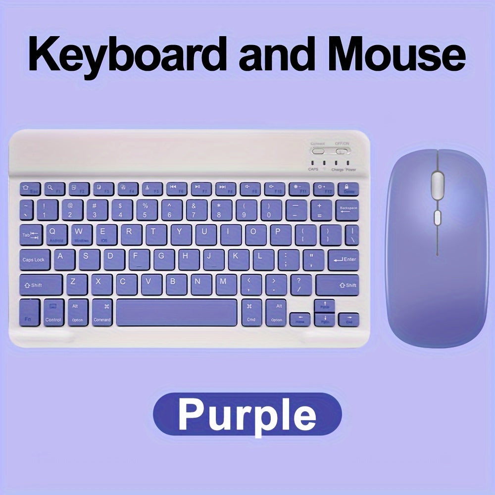 10 inch Mini Wireless Keyboard and Mouse Rechargeable Slim English Keyboard and mouse set for iPad Air Pro Tablet for Android Windows
