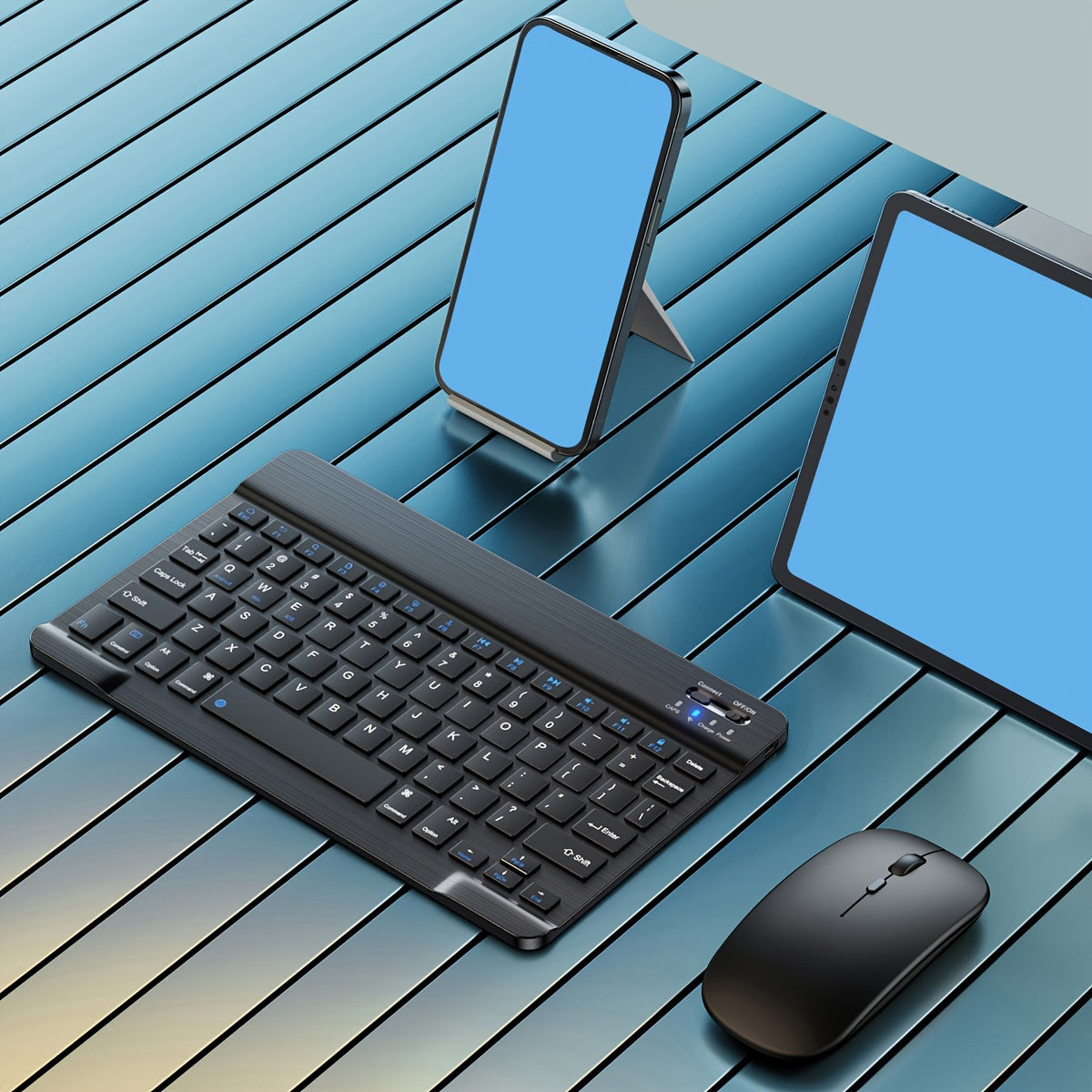 Rechargeable Wireless 10 Inch Keyboard - Ultra-Thin Portable Mini Keyboard for Apple iPad, iPad Pro