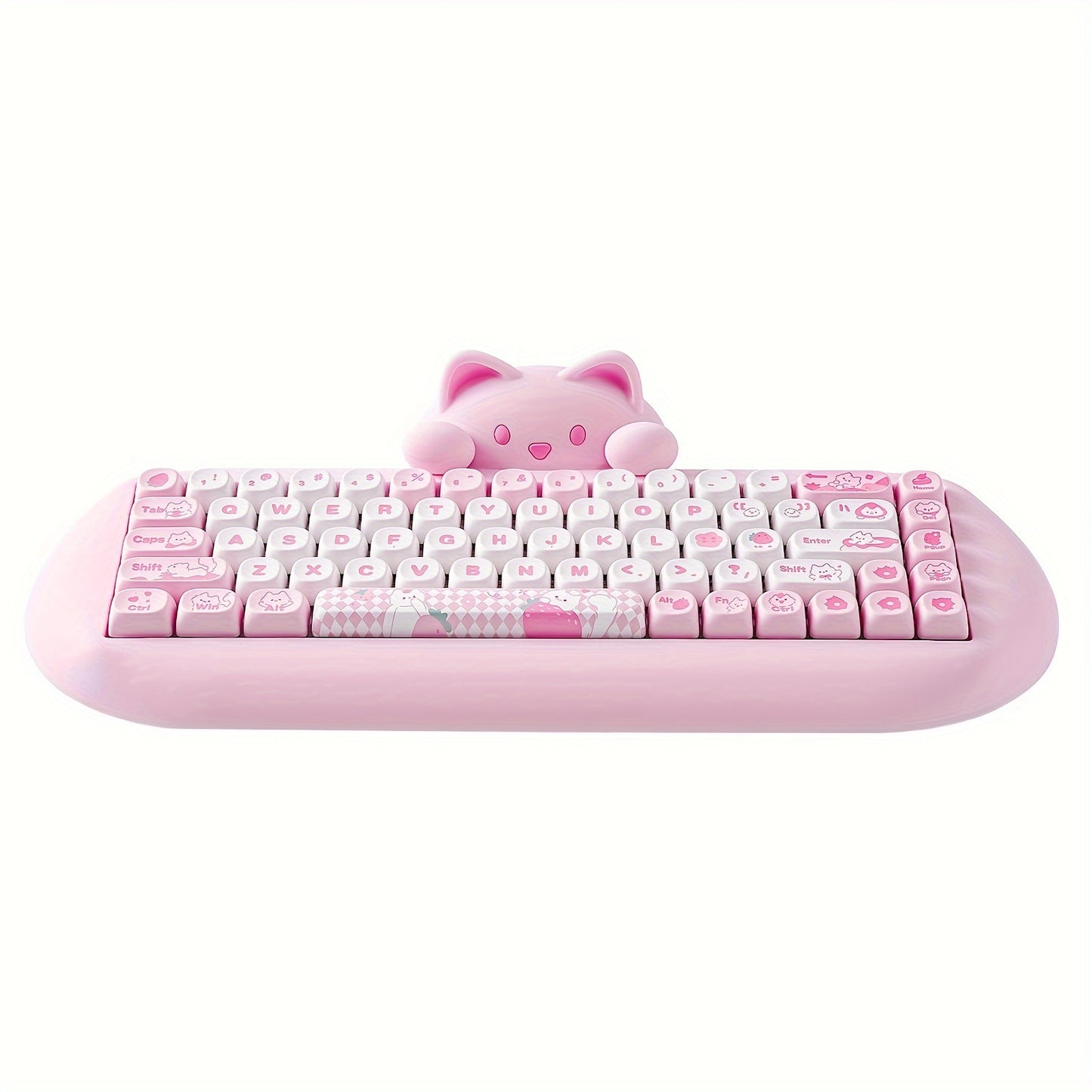 YUNZII C68 65% Wireless Mechanical Keyboard - Cute Cat Design, RGB Backlit