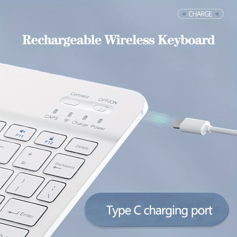 Ultra-thin Wireless Keyboard, Rechargeable Portable Wireless Keyboard, Scissor Keys