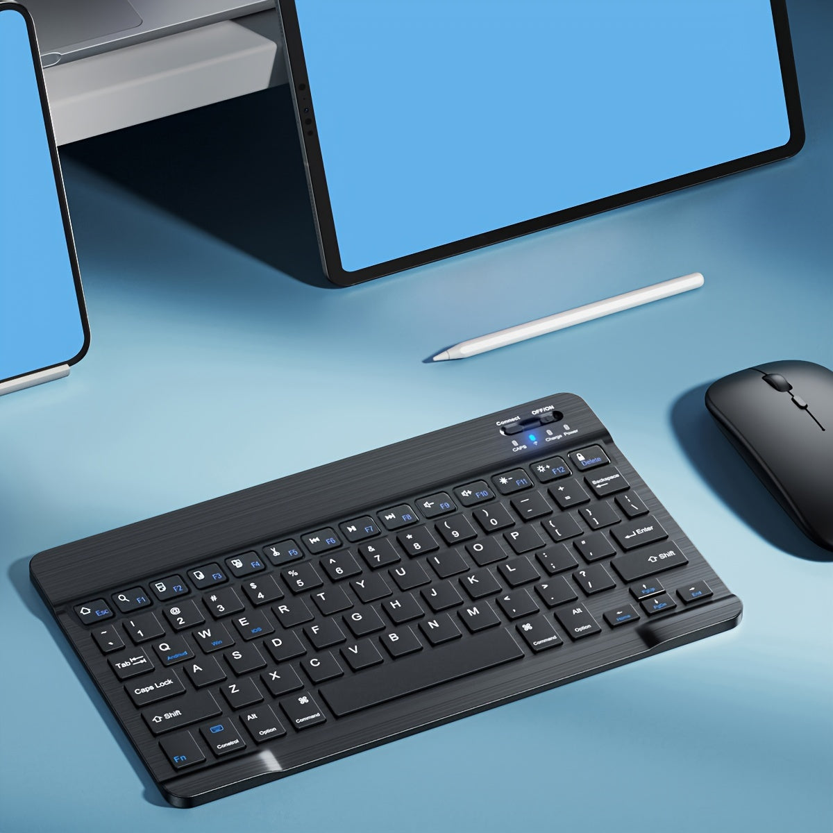 Rechargeable Wireless 10 Inch Keyboard - Ultra-Thin Portable Mini Keyboard for Apple iPad, iPad Pro