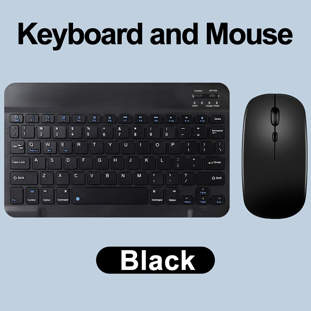 10 inch Mini Wireless Keyboard and Mouse Rechargeable Slim English Keyboard and mouse set for iPad Air Pro Tablet for Android Windows