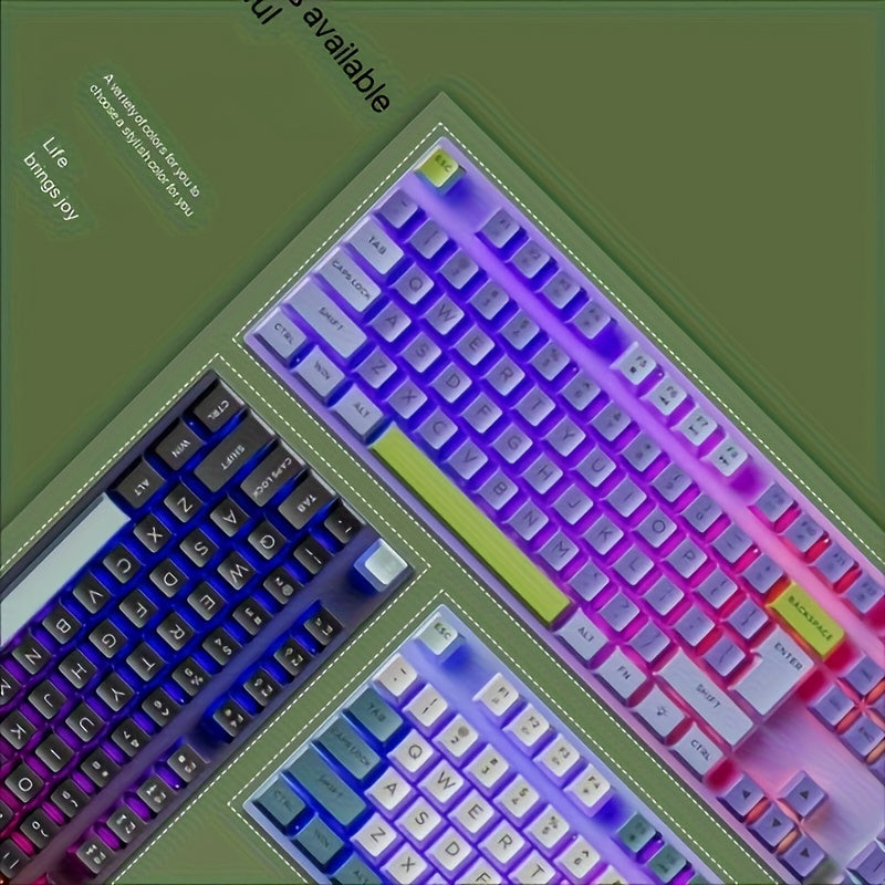 Rainbow LED Gaming Keyboard Rainbow LED Backlit Mechanical Feeling Gaming Keyboard, 104 Keys Wired Keyboard | USB Wired Mechanical Computer Keyboard for Office Laptop, Desktop, PC Gamers