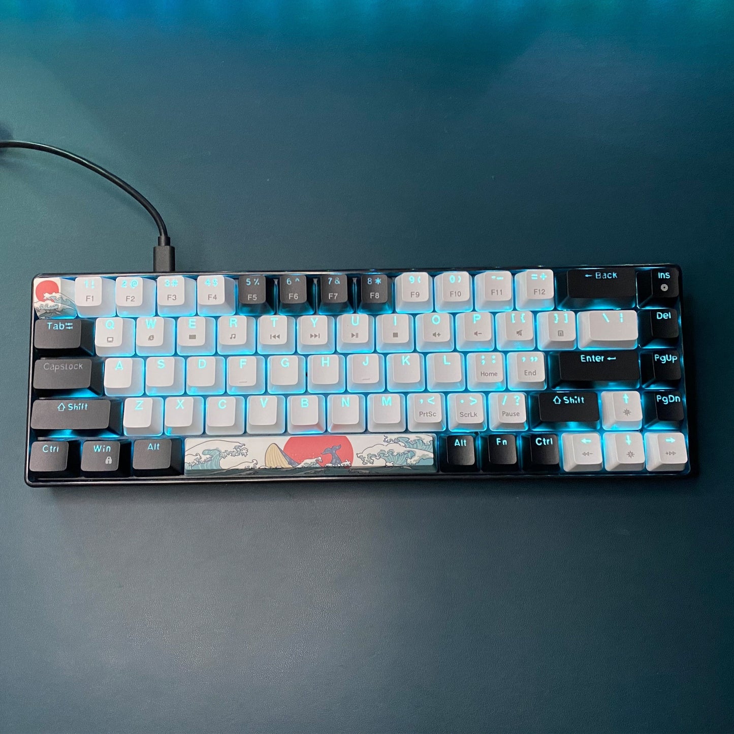 HXSJ 68-Key Mechanical Gaming Keyboard with  Switches, Compact 60% Compact Design