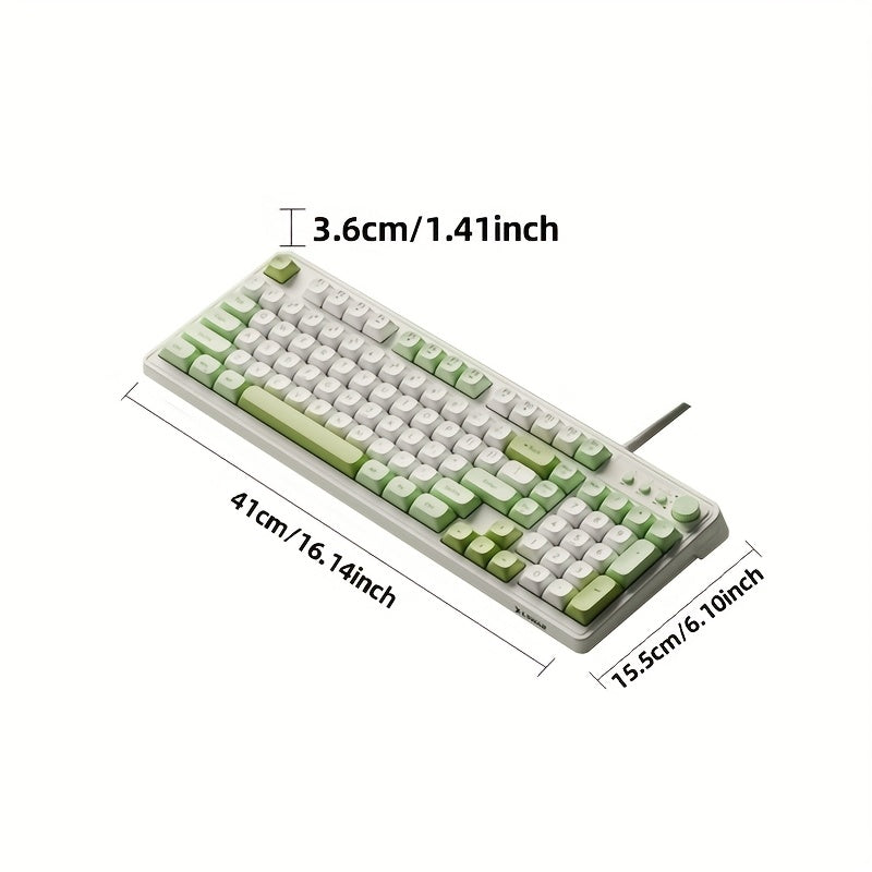 EWEADN Wired Silent Gaming Keyboard with Rainbow Backlight, Quiet Typing Keys, Anti-Ghosting, Ergonomic Design, USB Plug and Play for Laptop Desktop PC Office and Gaming Use