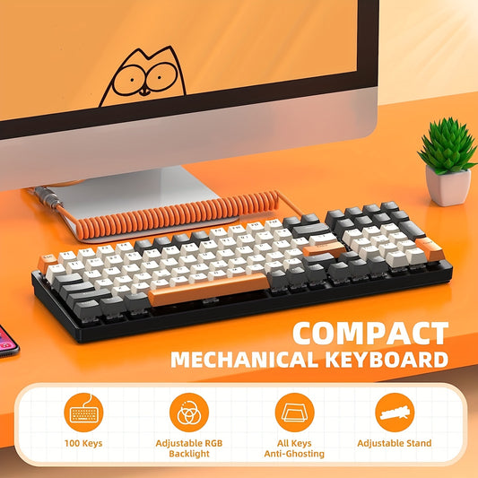 Gaming Keyboard RGB Blacklit K3 PRO Mechanical Gaming Keyboard | 100 Key With Number Pad