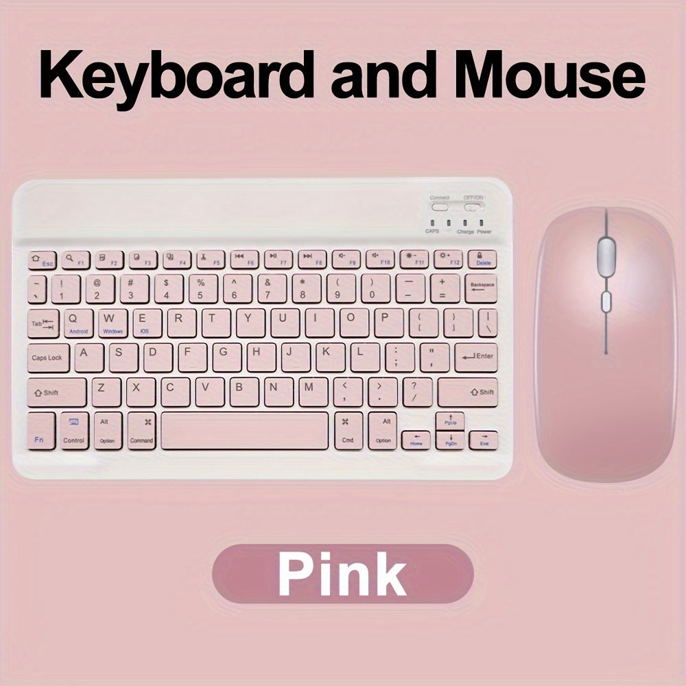 10 inch Mini Wireless Keyboard and Mouse Rechargeable Slim English Keyboard and mouse set for iPad Air Pro Tablet for Android Windows