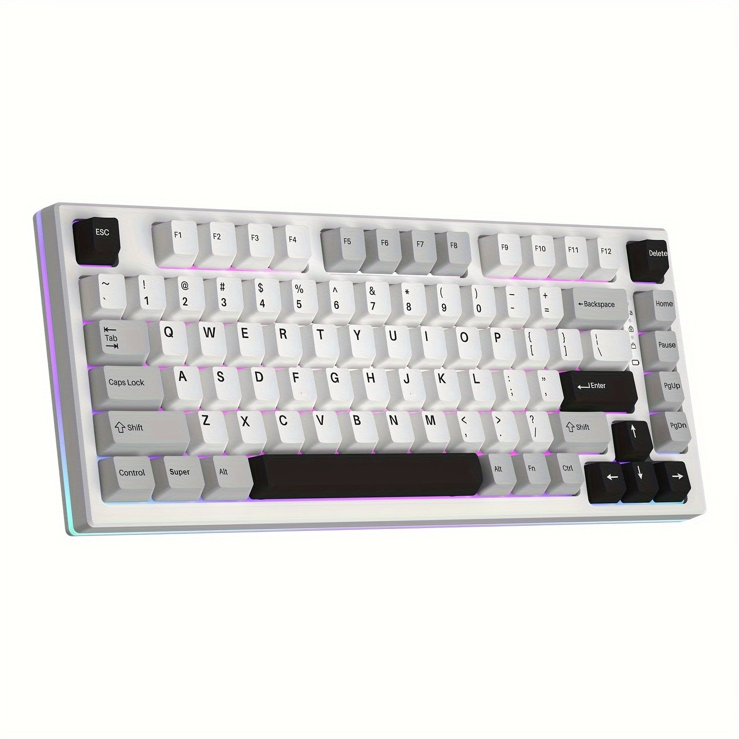 YUNZII YZ75 75% Hot Swappable Wireless Gaming Mechanical Keyboard  RGB Backlights  BT5.0\u002F2.4G\u002FUSB-C  Dye Sub PBT Keycaps  for Linux\u002FWin\u002FMac  Gateron G Pro Yellow, White