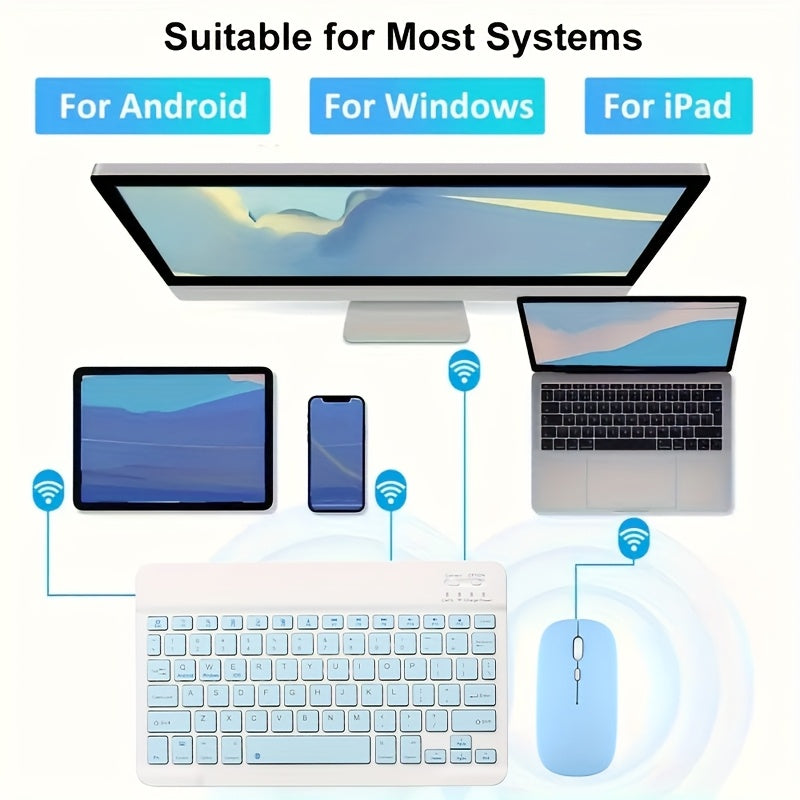 Keyboard for Tablet Android iOS Windows Wireless Keyboard And mouse, Gaming Keyboard 78-Key Silent Ultra-Thin Keyboard for iPad Phone