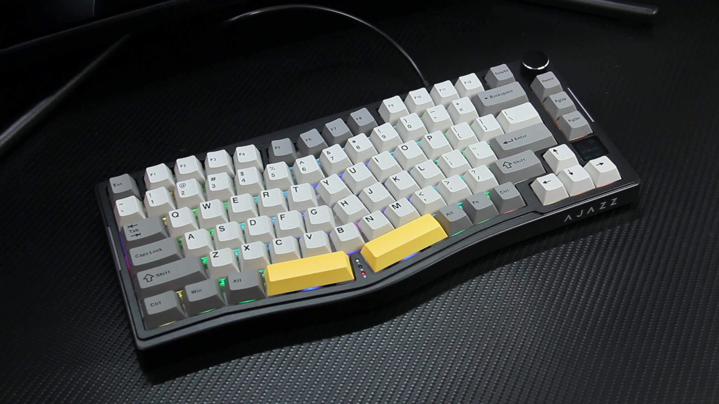 AJAZZ AKS075 Three-mode Mechanical Keyboard Ergonomic Wireless Keyboard Hot-swappable VIA Color Screen RGB Lighting Gasket Structure Suitable For Office Games And E-sports