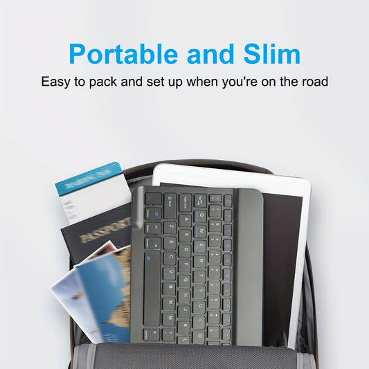 BT Connected Ultra-Thin Wireless Keyboard, Suitable for Computers\u002FTablets\u002FPhones\u002FOffice, Switchable Android\u002FWindows\u002FIOS Systems, Type C Rechargeable 10-inch Wireless Keyboard, Portable Tablet Keyboard
