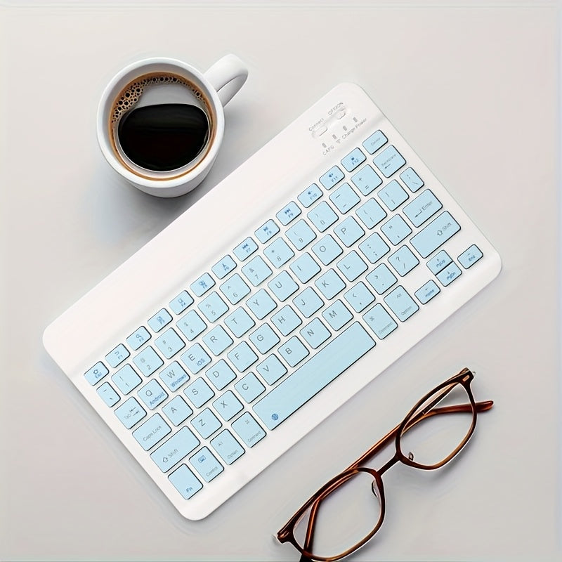 BT Connected Ultra-Thin Wireless Keyboard, Suitable for Computers\u002FTablets\u002FPhones\u002FOffice, Switchable Android\u002FWindows\u002FIOS Systems, Type C Rechargeable 10-inch Wireless Keyboard, Portable Tablet Keyboard