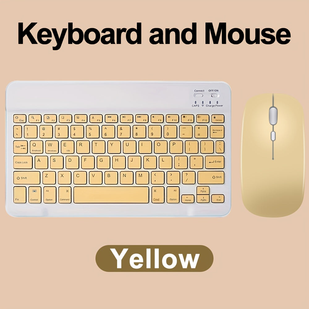 10 inch Mini Wireless Keyboard and Mouse Rechargeable Slim English Keyboard and mouse set for iPad Air Pro Tablet for Android Windows