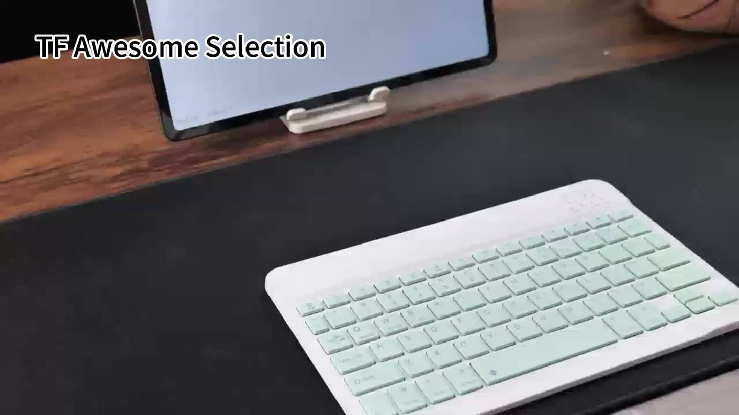 BT Connected Ultra-Thin Wireless Keyboard, Suitable for Computers\u002FTablets\u002FPhones\u002FOffice, Switchable Android\u002FWindows\u002FIOS Systems, Type C Rechargeable 10-inch Wireless Keyboard, Portable Tablet Keyboard