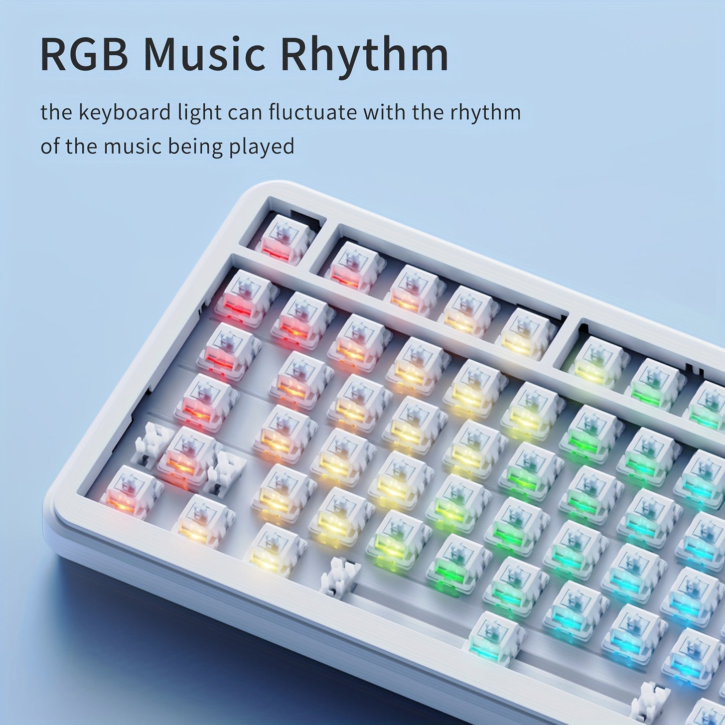 Ak820max Ergonomic Wireless Mechanical Keyboard - 3 Modes, USB Rechargeable with Type-C Charging Port