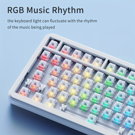 Ak820max Ergonomic Wireless Mechanical Keyboard - 3 Modes, USB Rechargeable with Type-C Charging Port