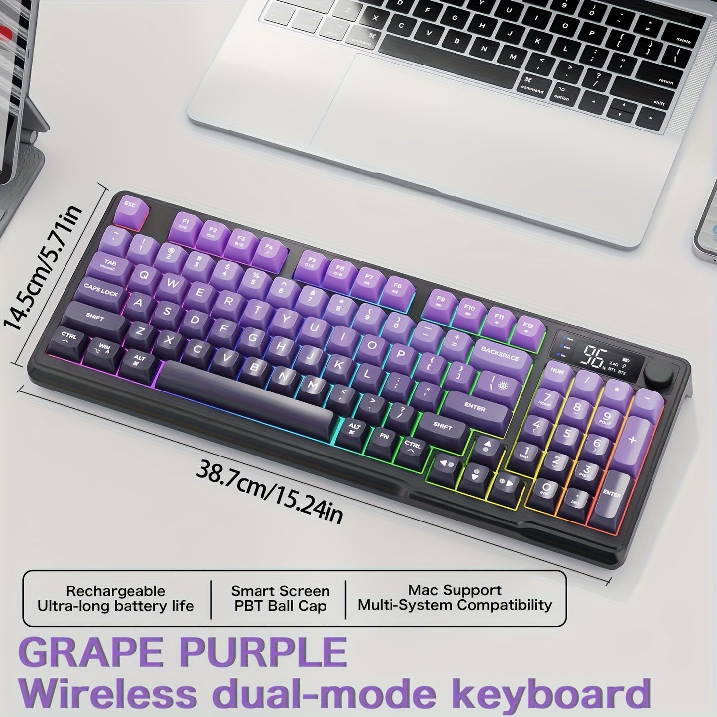 ATTACK SHARK X FREEWOLF M96 Dual Mode Wireless Gaming Keyboard with 2.4G & BT 5.0