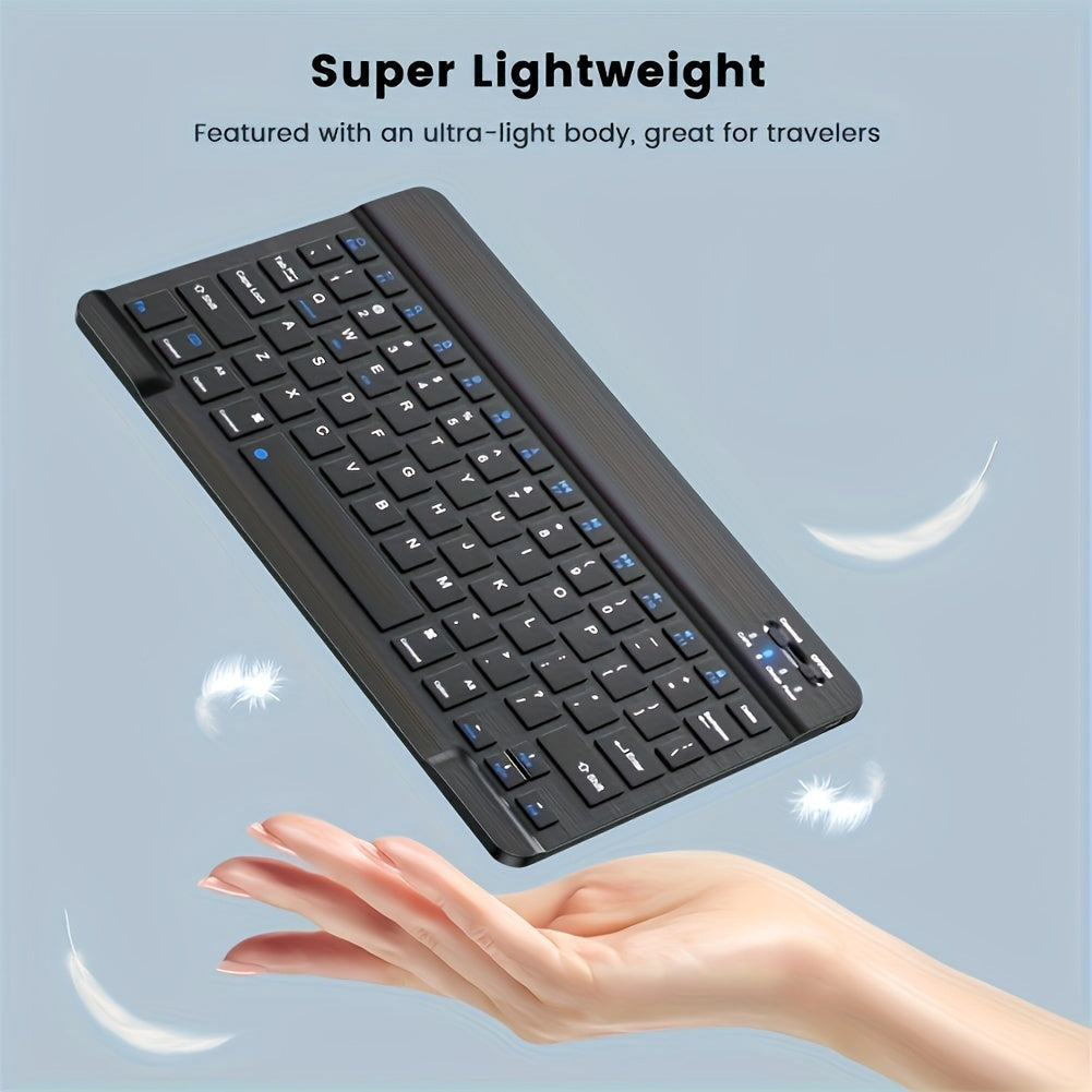 10 inch Mini Wireless Keyboard and Mouse Rechargeable Slim English Keyboard and mouse set for iPad Air Pro Tablet for Android Windows