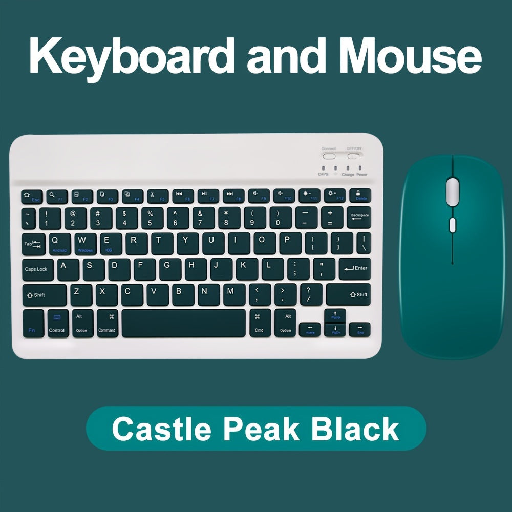 10 inch Mini Wireless Keyboard and Mouse Rechargeable Slim English Keyboard and mouse set for iPad Air Pro Tablet for Android Windows