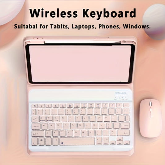 Ultra-Thin Wireless Keyboard, Portable Mini Wireless Keyboard, Rechargeable Keyboard Suitable for iPad Tablet Laptop Smartphone