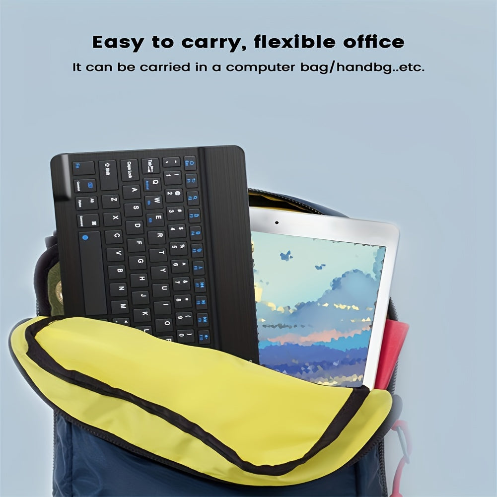 10 inch Mini Wireless Keyboard and Mouse Rechargeable Slim English Keyboard and mouse set for iPad Air Pro Tablet for Android Windows