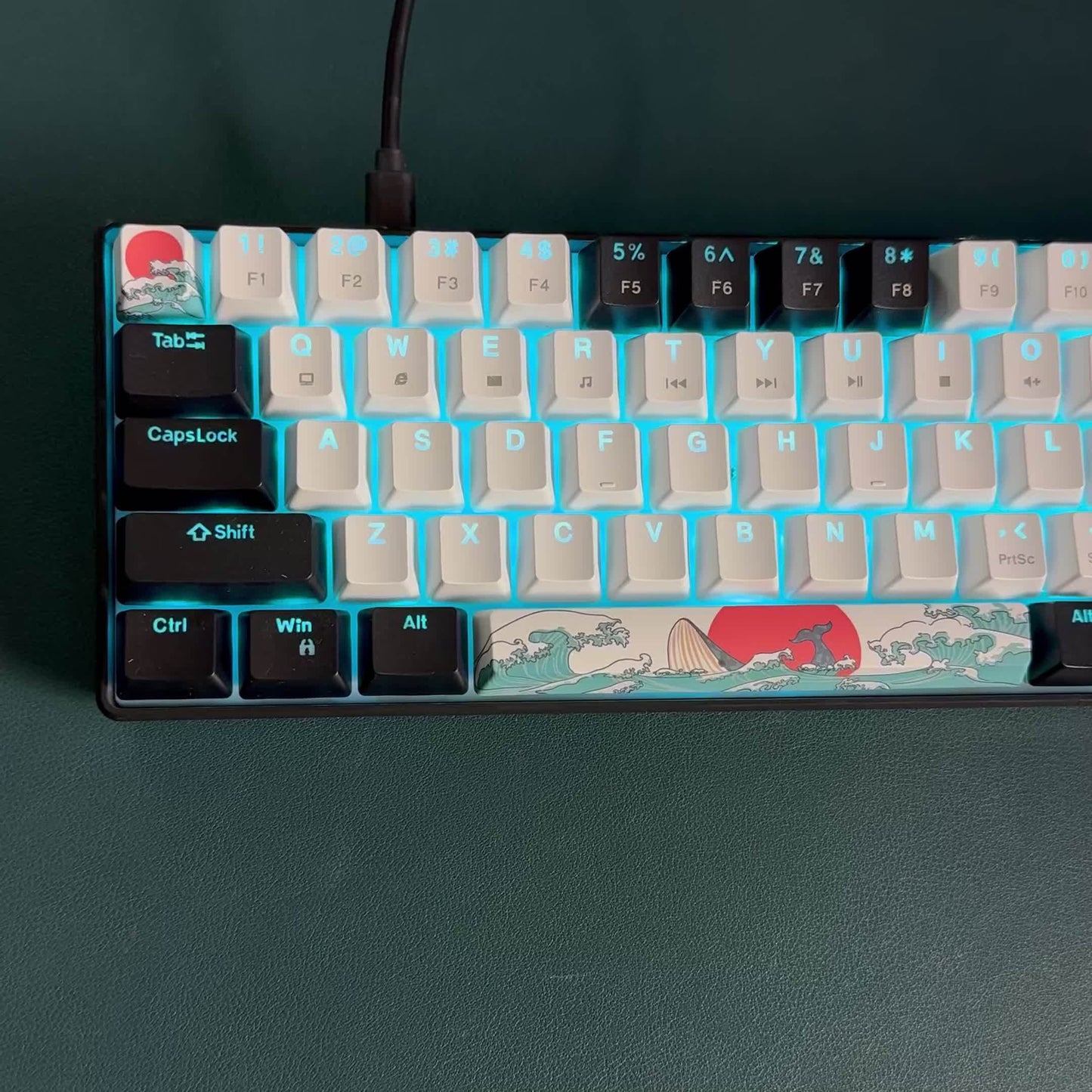 HXSJ 68-Key Mechanical Gaming Keyboard with  Switches, Compact 60% Compact Design