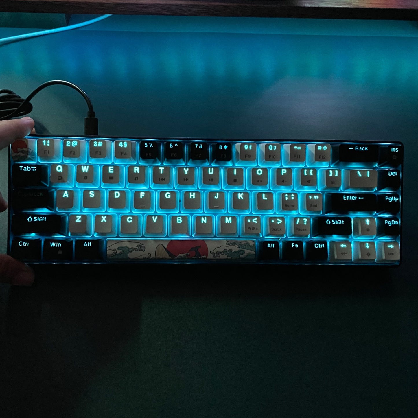 HXSJ 68-Key Mechanical Gaming Keyboard with  Switches, Compact 60% Compact Design