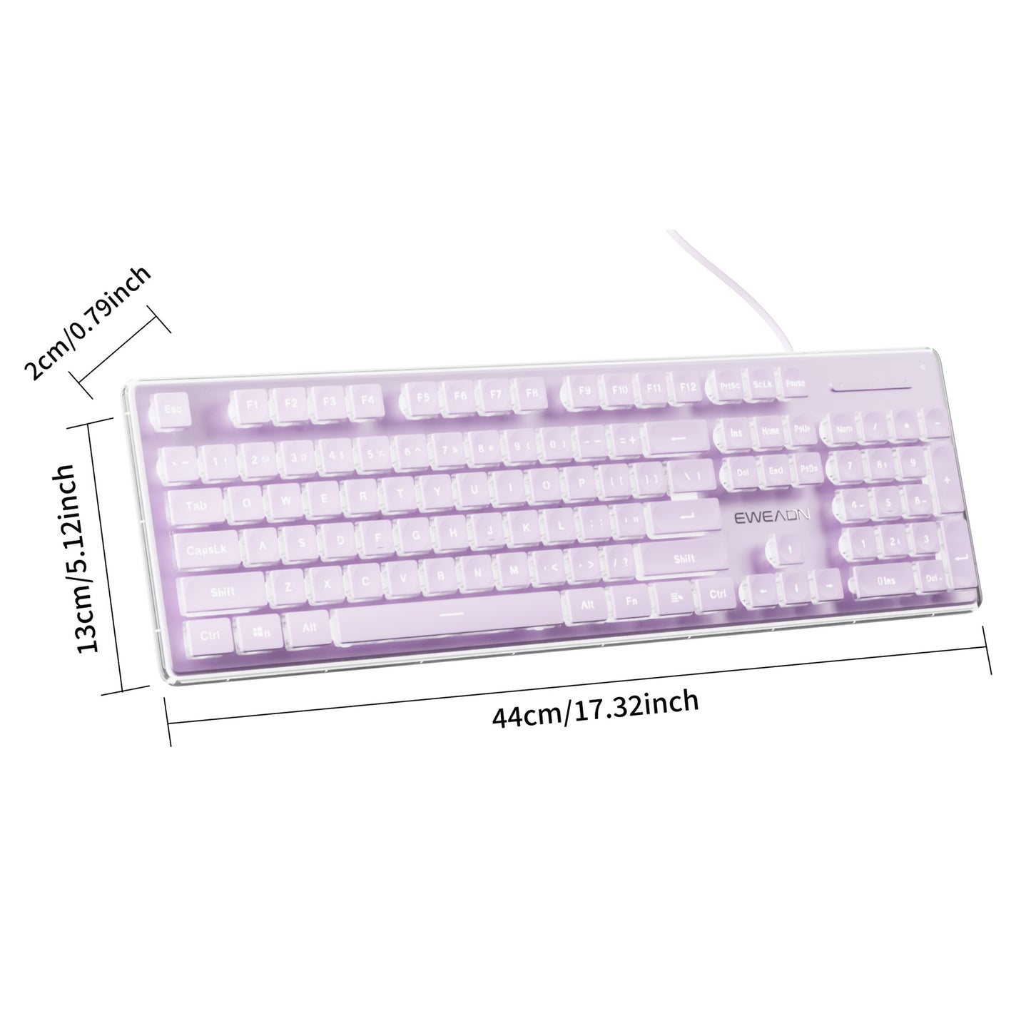 EWEADN V3 Gaming Wired Keyboard Mechanical Feel Led-Backlit, Purple Office Keyboard Silent Full Size