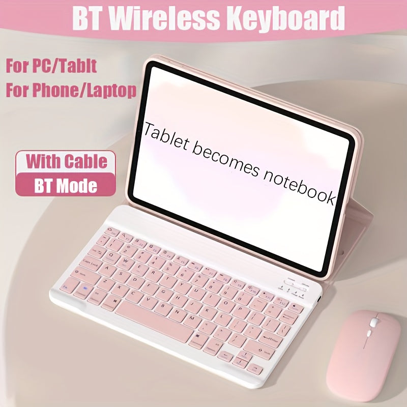 Ultra-Thin Wireless Keyboard, Portable Mini Wireless Keyboard, Rechargeable Keyboard Suitable for iPad Tablet Laptop Smartphone