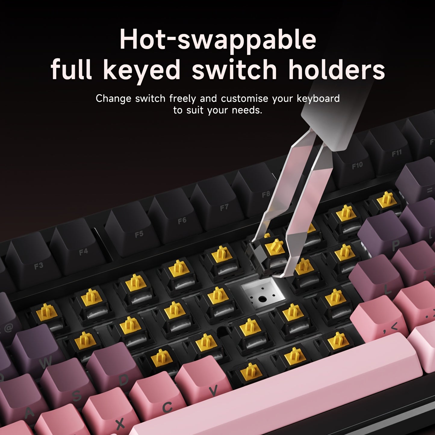 AJazz AK820 MAX PLUS Triple Mode Mechanical Keyboard Wireless Gaming Gasket 75 Layout Avocado Screw Black Shark Red TFT Color Screen Triple Mode 8000mAh Battery