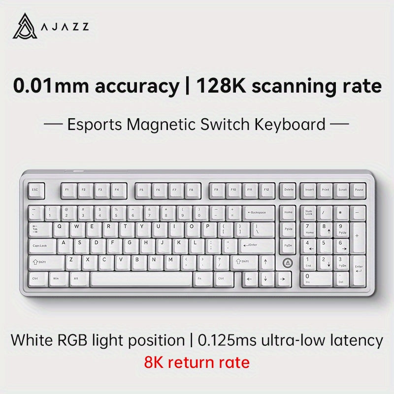 AJAZZ AK980 MAX HE 8K - New Magnetic Switch Type-C Wired Gaming Keyboard with Upgraded Membrane Mechanical Keycaps