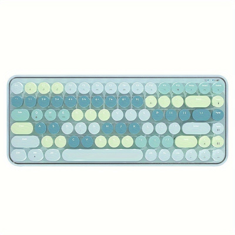 AJAZZ K840T Wireless Mechanical Keyboard Full Keys Punchless Round Keys Mac\u002FPC Gaming Office Triple Mode Connection