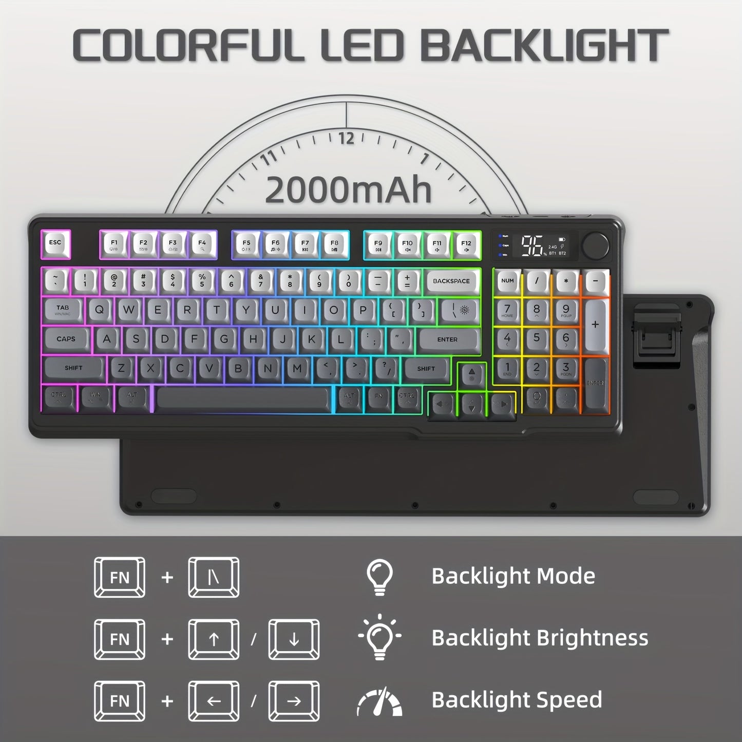 ATTACK SHARK X FREEWOLF M96 Dual Mode Wireless Gaming Keyboard with 2.4G & BT 5.0