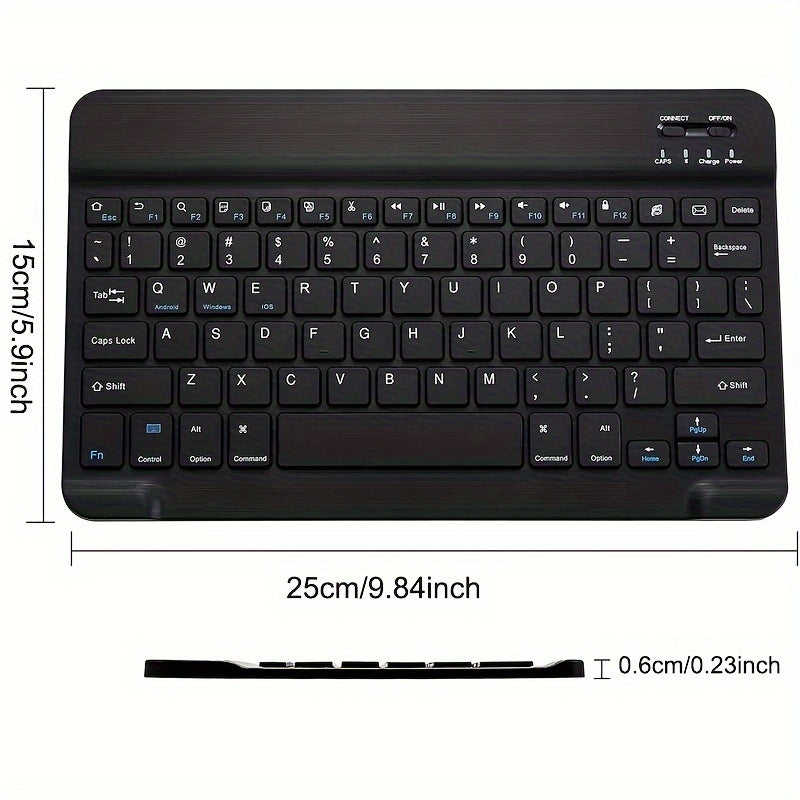 Rechargeable Wireless 10 Inch Keyboard - Ultra-Thin Portable Mini Keyboard for Apple iPad, iPad Pro