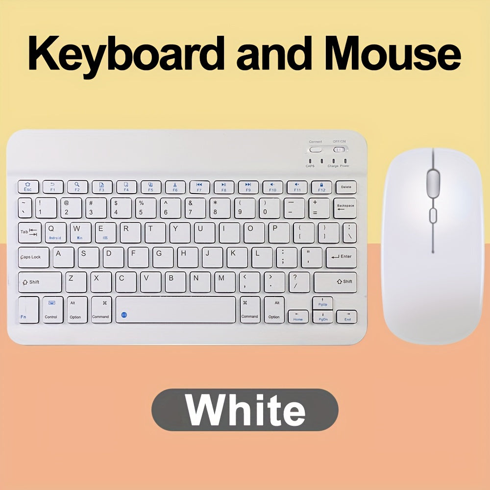 10 inch Mini Wireless Keyboard and Mouse Rechargeable Slim English Keyboard and mouse set for iPad Air Pro Tablet for Android Windows
