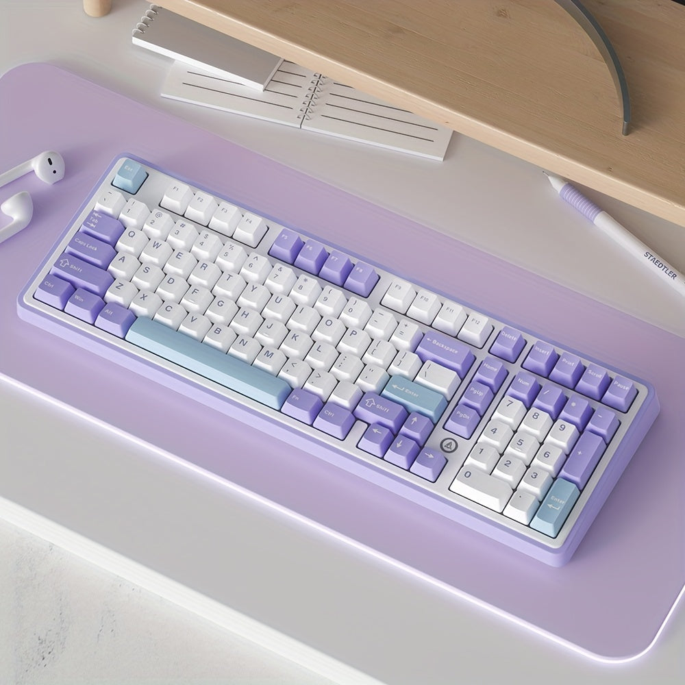 AJAZZ AK980 Mechanical Keyboard Wireless Hot-Swappable Screen Knob Wireless BT Gaming Gasket Structure Lower Light Position -Swappable Screen -Lower Light Position 8000mAh Large Battery with Exquisite Screen Multiple Axes Available