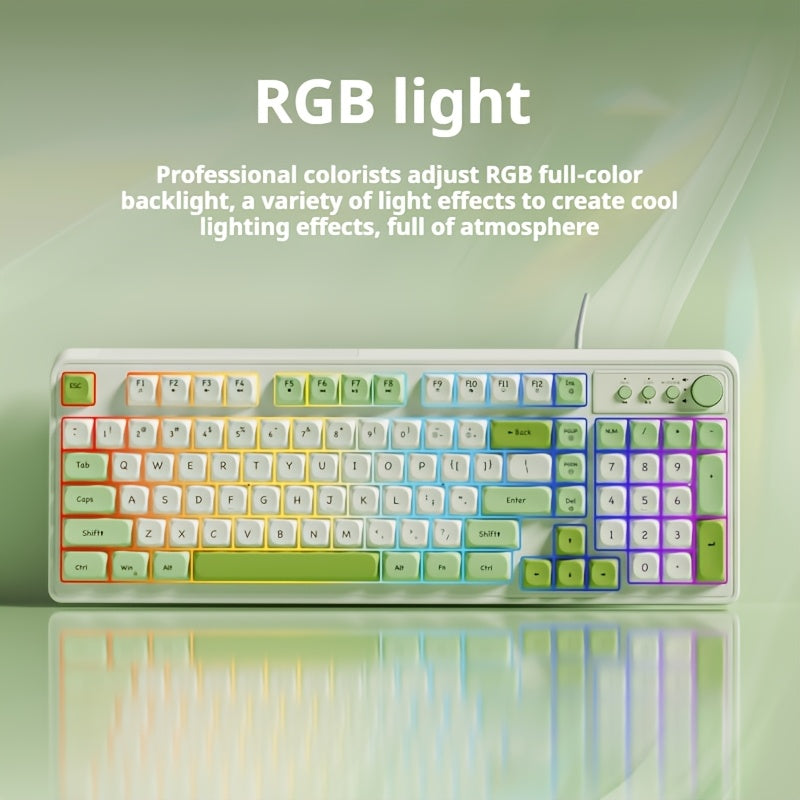 EWEADN Wired Silent Gaming Keyboard with Rainbow Backlight, Quiet Typing Keys, Anti-Ghosting, Ergonomic Design, USB Plug and Play for Laptop Desktop PC Office and Gaming Use