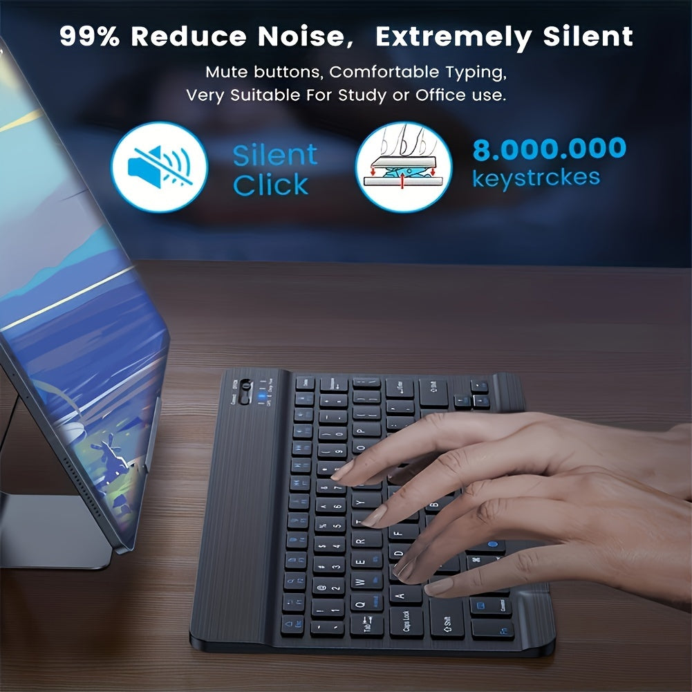 10 inch Mini Wireless Keyboard and Mouse Rechargeable Slim English Keyboard and mouse set for iPad Air Pro Tablet for Android Windows