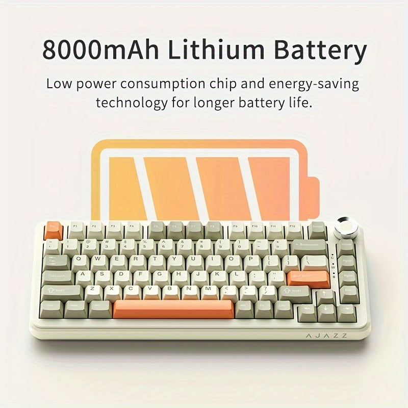AJAZZ AK820MAX Tri-mode Mechanical Keyboard Wireless Gaming GASKET Structure 8000mAh Large Capacity