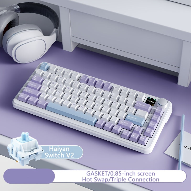 Ak820max Ergonomic Wireless Mechanical Keyboard - 3 Modes, USB Rechargeable with Type-C Charging Port