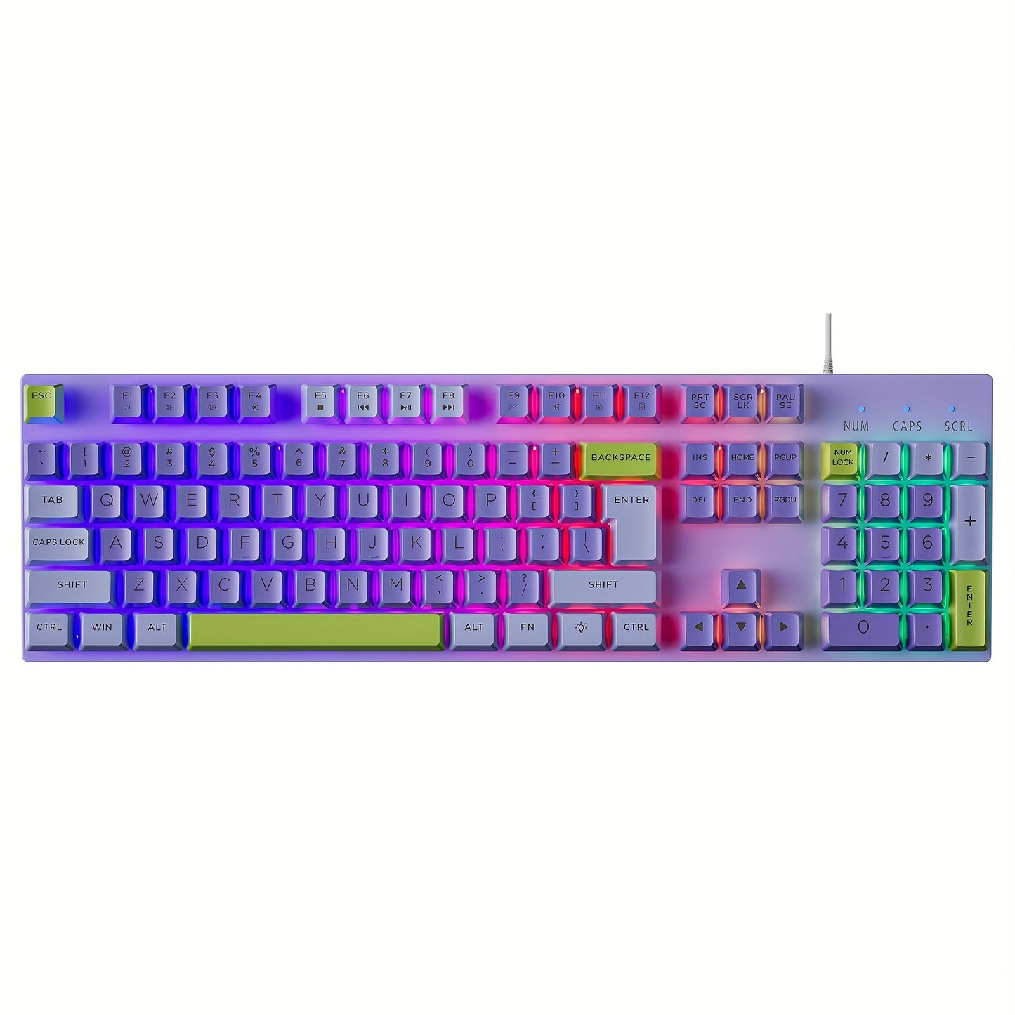 Rainbow LED Gaming Keyboard Rainbow LED Backlit Mechanical Feeling Gaming Keyboard, 104 Keys Wired Keyboard | USB Wired Mechanical Computer Keyboard for Office Laptop, Desktop, PC Gamers