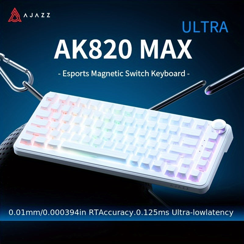 AJAZZ AK820 MAX New Tri-Mode Magnetic Shaft Upgrade Edition: Stylish Wireless Gaming Keyboard with Adjustable Key Travel and Low Latency, RT Support