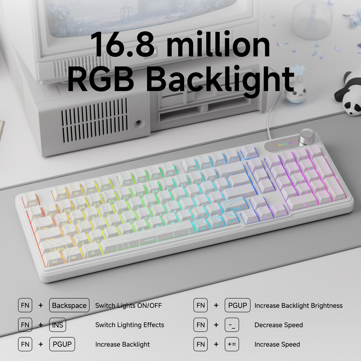 RGB Gaming Keyboard EWEADN V102 RGB Wired Gaming Keyboard - 99-Key Silent Mechanical-like Switches